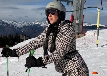Graciele Lacerda se aventura na neve e esquia pela primeira vez na Suíça: ‘Sim’