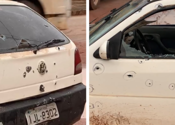 Quatro criminosos morrem em confronto com a PM em MT; armas encontradas em carro