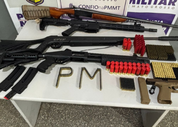Cinco armas de fogo e mais de 400 munições são aprendidas em zona rural de cidade do MT