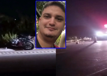 Motociclista invade contramão e morre após batida frontal com caminhão