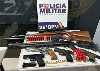 Apreensões de armas de fogo pela Polícia Militar crescem 78% em 2026 em Mato Grosso