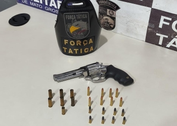 Embriagado, suspeito ameaça ex-mulher e acaba preso com revólver