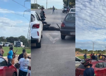 Moradores bloqueiam avenida e e cobram prefeita por ruas precárias; veja vídeo