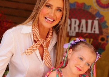Ana Paula Siebert realiza festa junina de última hora e surpreende família Justus