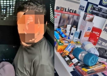 Bandidos é flagrado furtando produtos em supermercado atacadista de Cuiabá