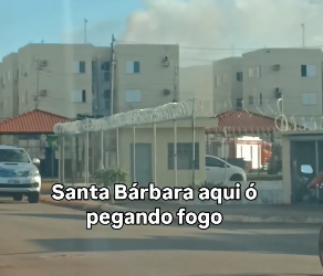 Moradores tentam conter fogo antes da chegada dos bombeiros em condomínio de Várzea Grande