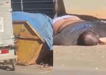 Motociclista morre após bater em caçamba de entulho na Avenida Córrego do Barbado